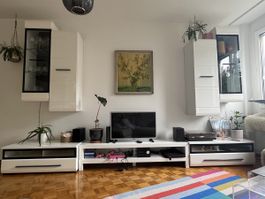 Moderne Wohnwand weiss
