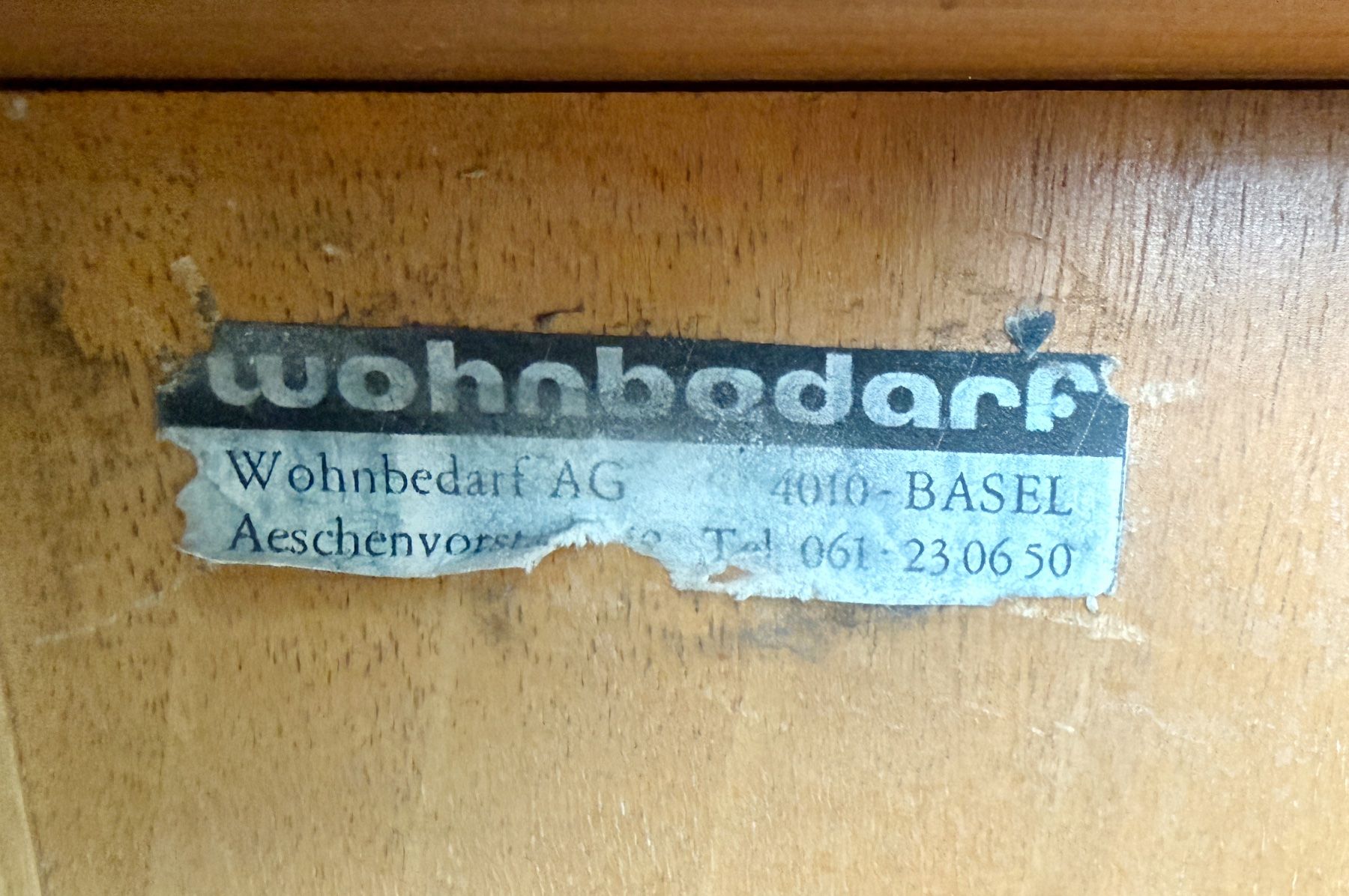 Cassettiere: SIDEBOARD Wohnbedarf Mid Century 50er – Usato da Zürich venduto da Diversikus 8