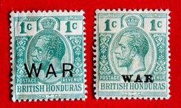 BRITISH HONDURAS ÜBERDRUCK WAR GROSSBRITANNIEN 1916*