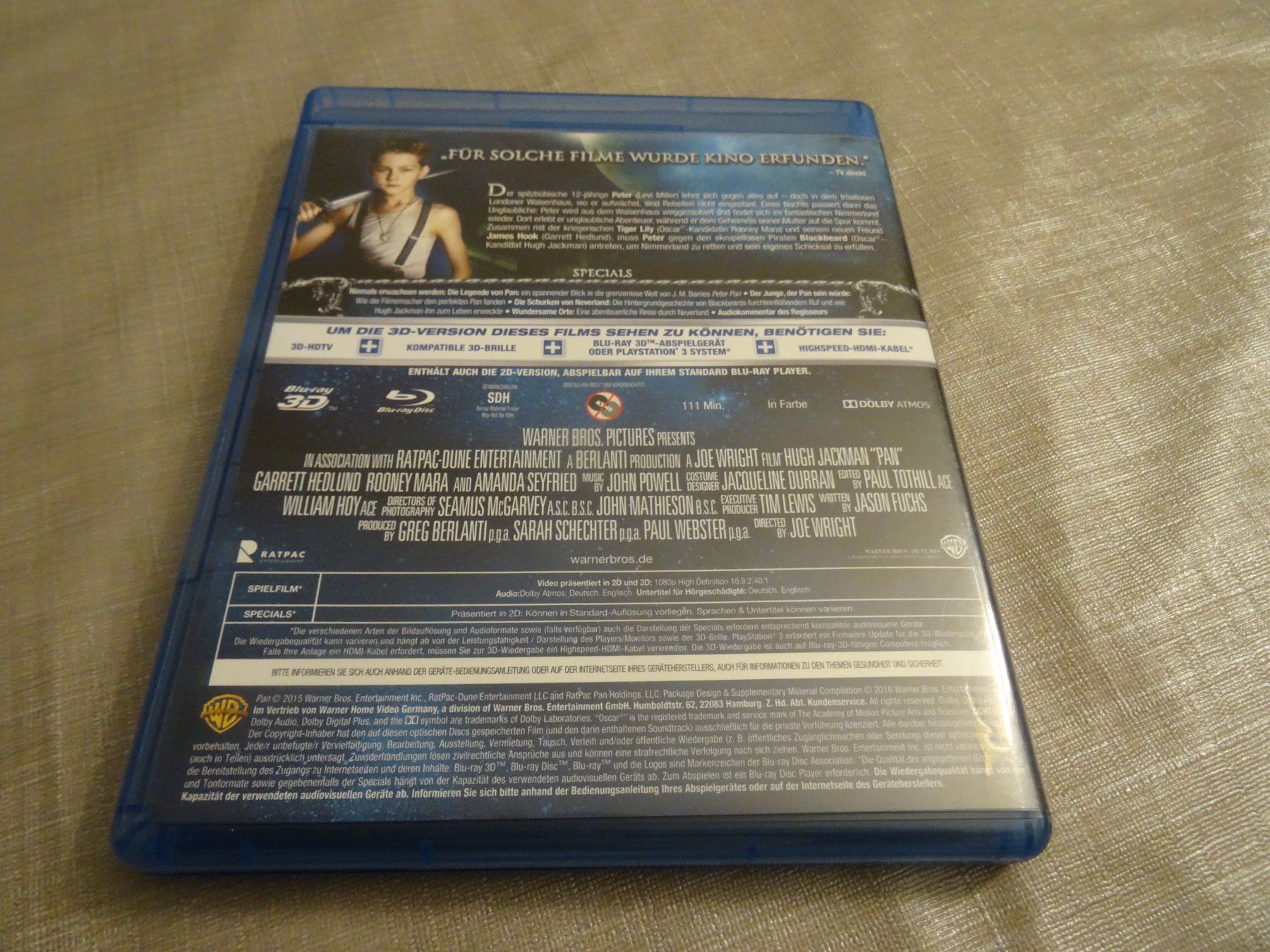 Tutti i DVDs: Pan 3D Blu-ray - Ein fantasievolles Abenteuer – Usato da Olten venduto da Disc-Verkauf 2