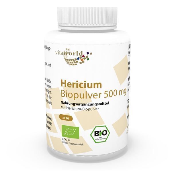 Nahrung, Vitamine & Mineralien: Hericium Biopulver 500mg 120 Vegi Kaps. – Neu und originalverpackt aus Tiefenbach von nhp-bedarf