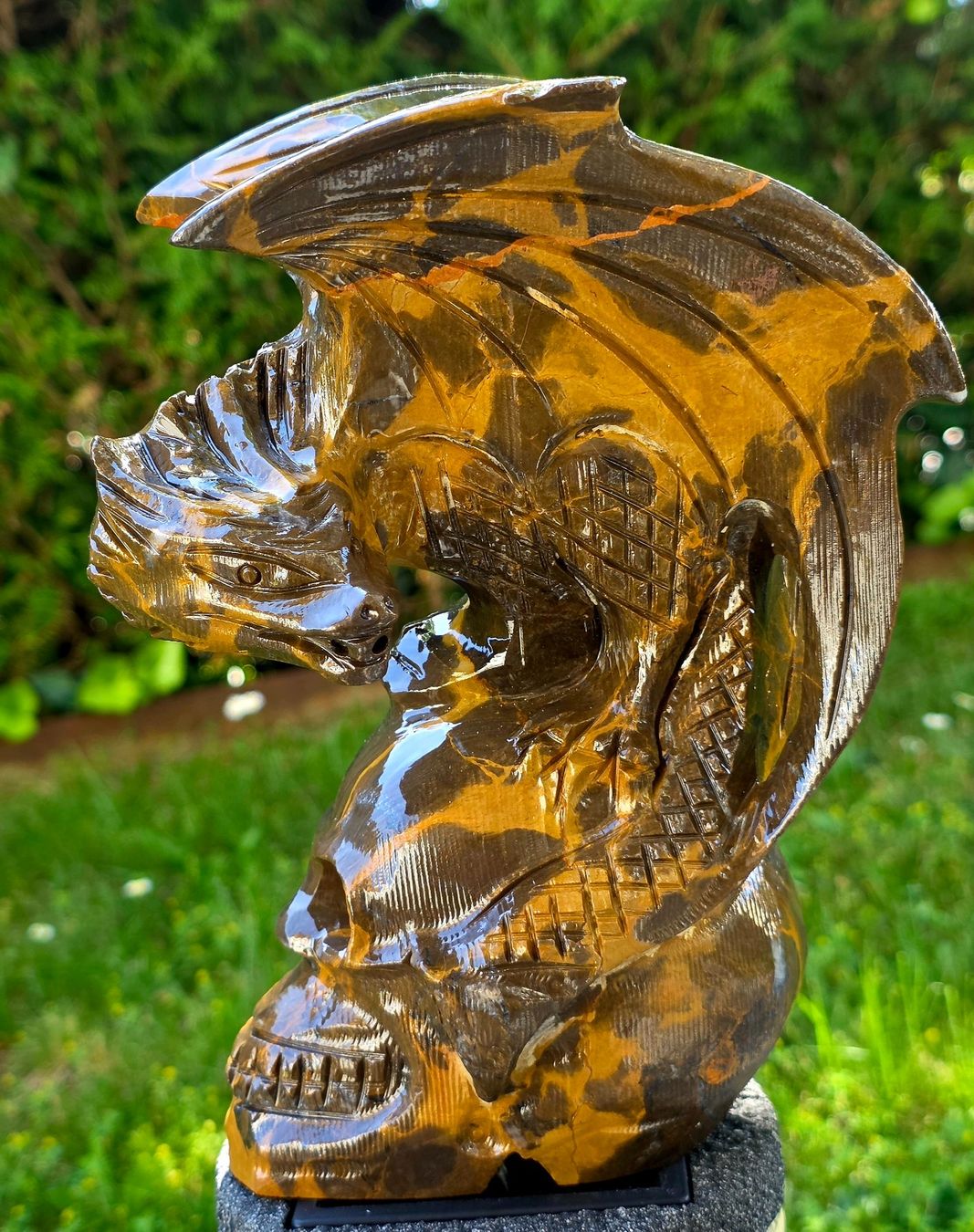 Mineralien & Heilsteine: 🐉🖤 Jaspis Drache auf Schädel 🖤🐉2.44kg – Neu und originalverpackt aus Matzingen von Shay_Crystalz