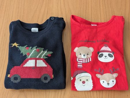 2x Pulli/Shirt Weihnachten Gr. 92 Christmas Xmas 🎄🎁🧑‍🎄