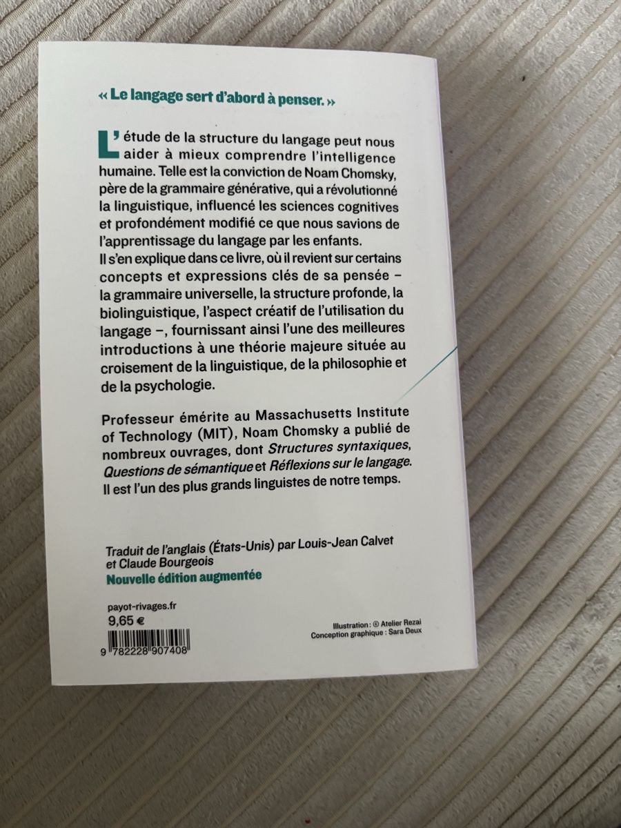 Bücher: Livre Noam Chomsky, Le langage et la pensée - – Neu (gemäss Beschreibung) aus Martigny von lovejess 1