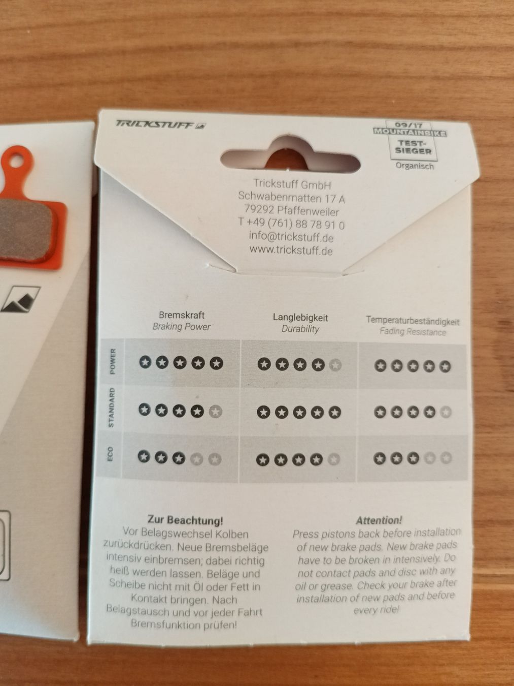 Shimano Ersatzteile: 2xTrickstuff Bremsbelaege 250 Power neu und originalverpackt – Neu und originalverpackt aus Knonau von Martin85zg 1