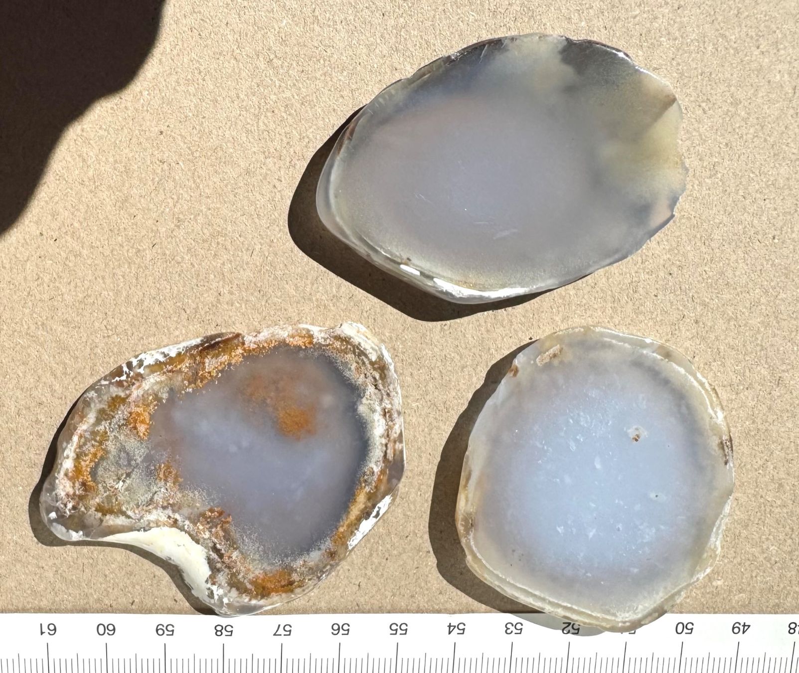 Edelsteine: Calzedon.    Scheiben  top Sammlung.  wunderschön poliert – Neu und originalverpackt aus Leuggern von gemshow