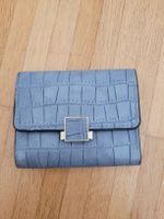 Portefeuille tendance imitation crocodile, gris bleuté ✨