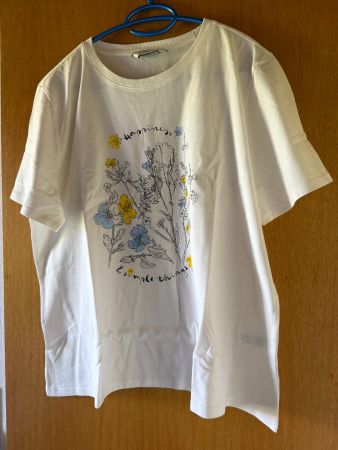 Damen T-Shirt My Style weiss Blumen Print 48/50 by Tchibo