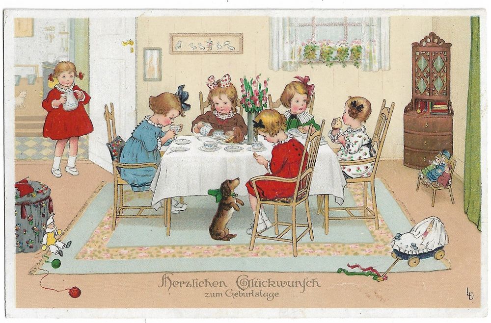 Uralte Kitsch Karte Geburtstag Kaufen auf Ricardo