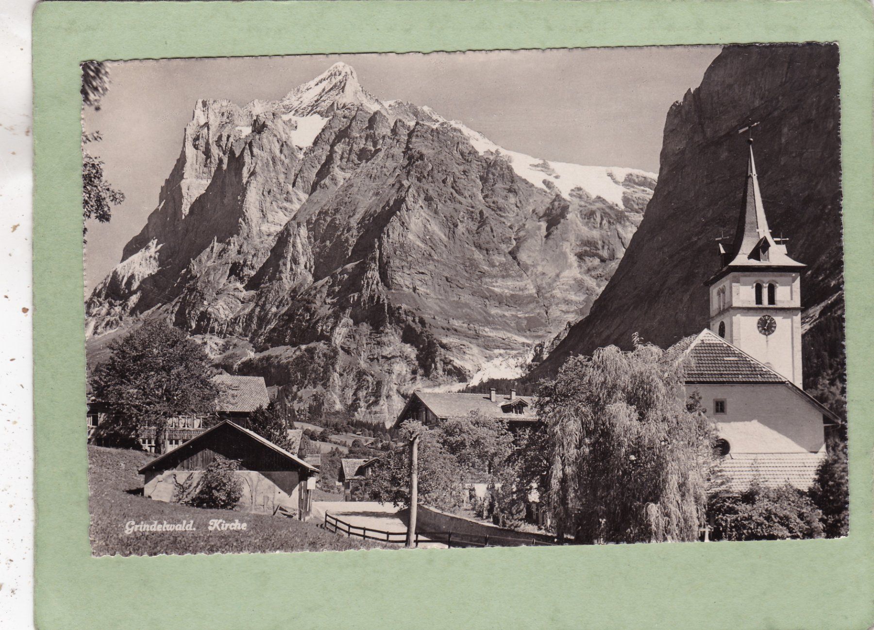 Ansichtskarten: Grindelwald Kirche 1948 – Gebraucht aus Herisau von Lisegrat2008
