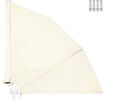 Balkonfächer beige Stahl&Polyester,klappbar, 140x7,5x140cm