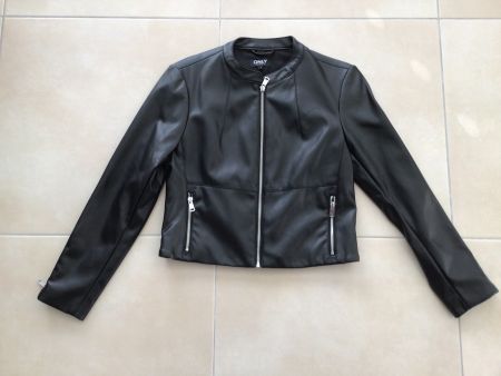 ONLY Jacke Kunstleder Gr. S schwarz - Übergangsjacke