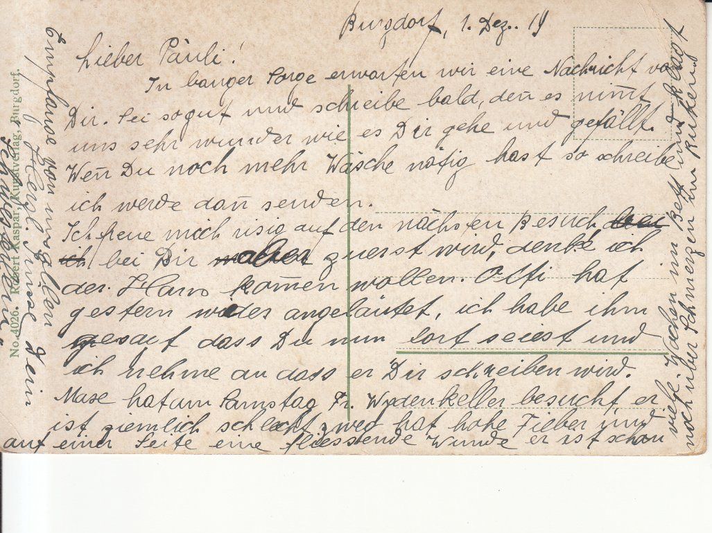 Cartoline postali: Burgdorf 1919 – Usato da Bürglen TG venduto da StampGraf 1