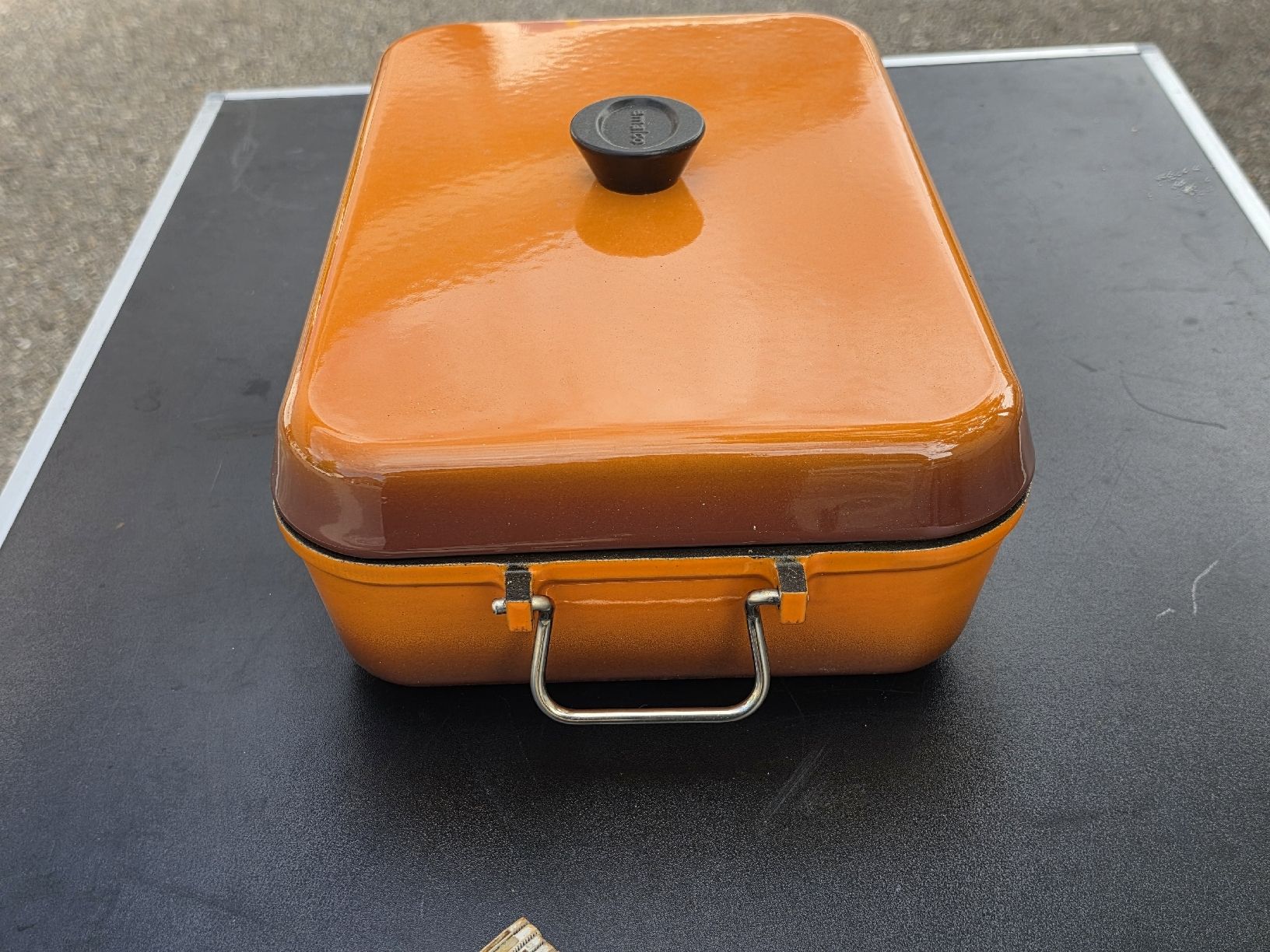 Emalco Pentole: Emaille Bräter orange emailliert mit Deckel – Usato da Mettlen venduto da elios0888 3