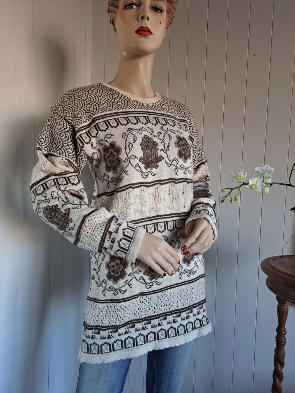 Pullover & Sweatshirts: Longpulli Pullover Pulli Landhaus Kitsch Strickpullover – Gebraucht aus Mollis von Fauchi99 2