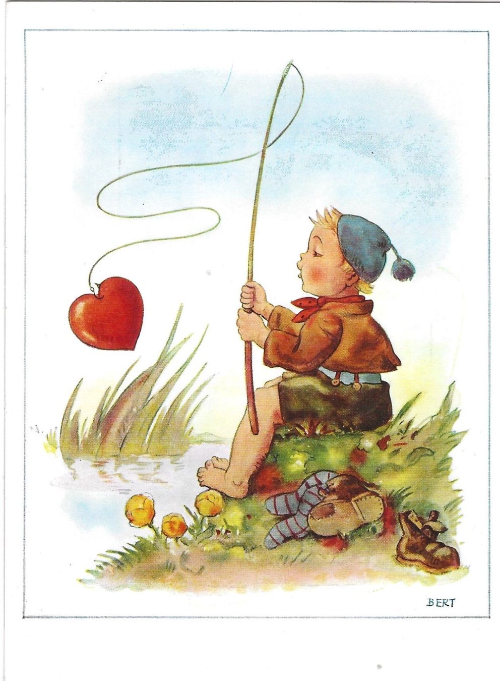 Cartoline postali: BERT, Fischen, Fischer, Humor – Usato da Frauenfeld venduto da Merk52