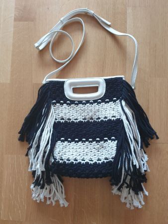 Maje M-Tasche aus Leder und Baumwolle