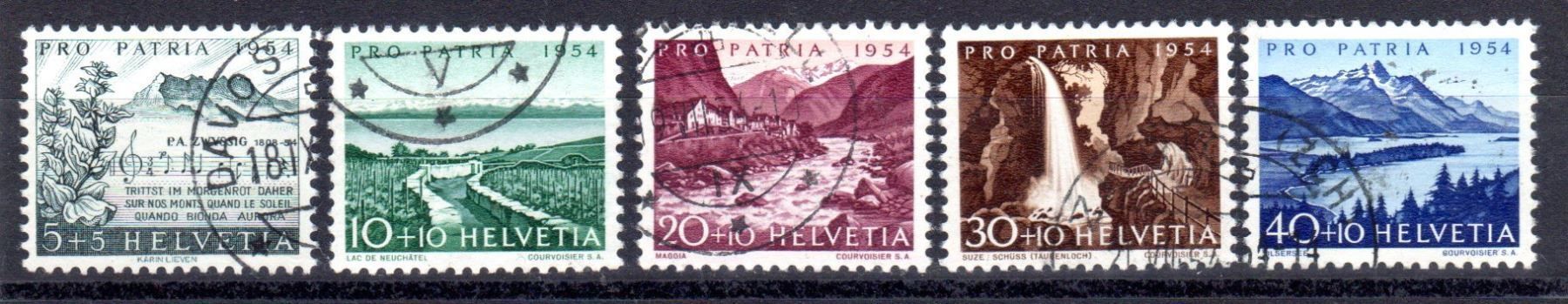 Alle Briefmarken: Pro Patria Satz 1954  Katwert: 41.00 CHF – Gebraucht aus Remetschwil von Hofiii