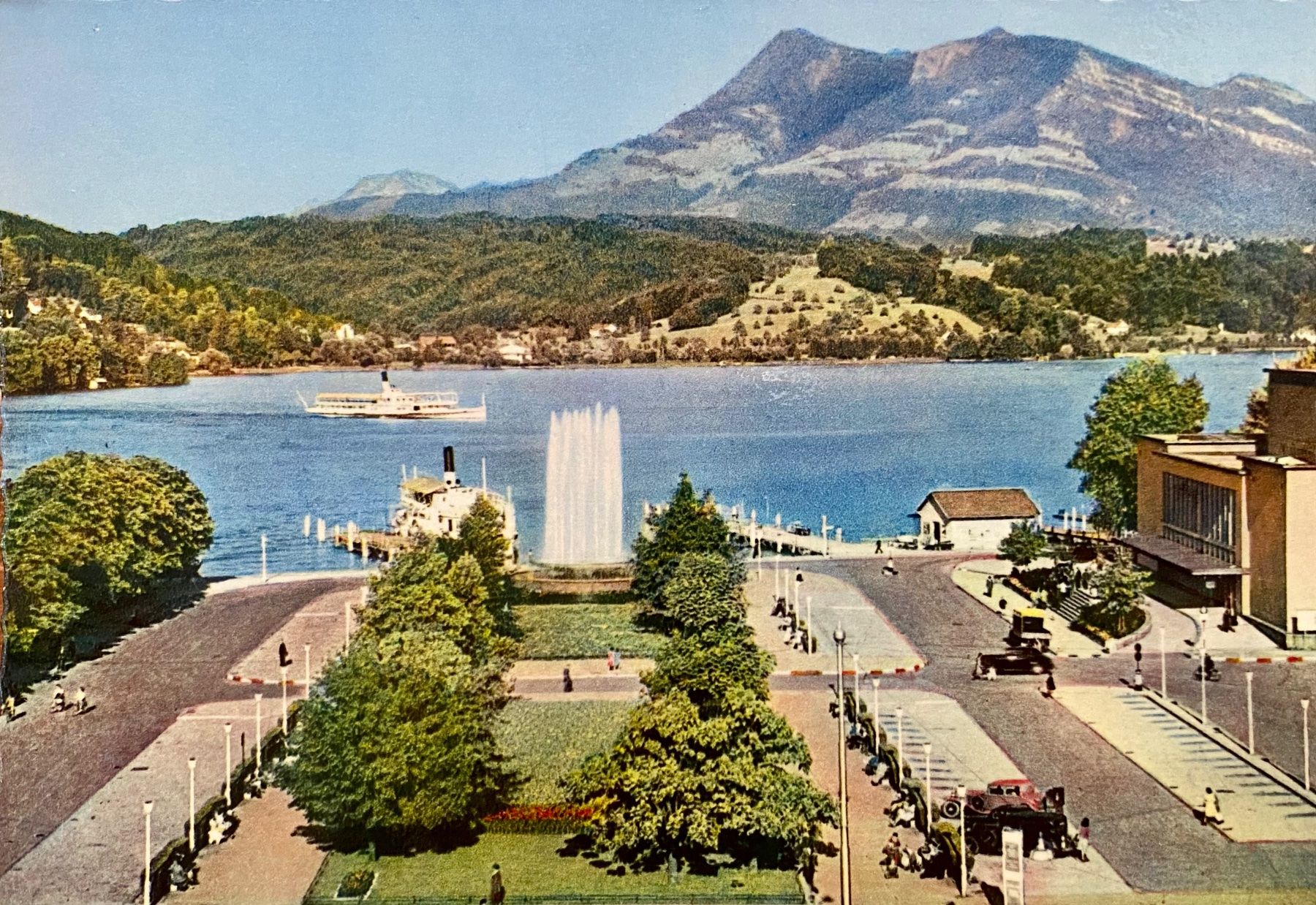Cartoline postali: Luzern Bahnhofplatz & Wagenbachbrunnen – Usato da Root venduto da ENGLAND-TREASURES 1