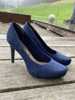 Tamaris Pumps samt/blau in Grösse 37   NEU