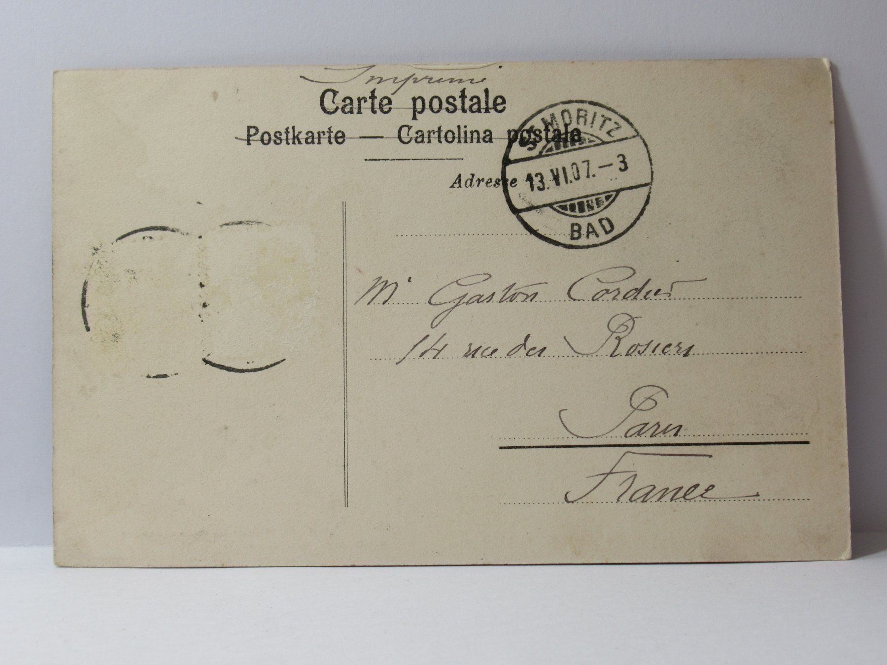 Cartoline postali: St. Moritz , Gesamtansicht 1907 – Usato da Grenchen venduto da Bluemchen1900 1