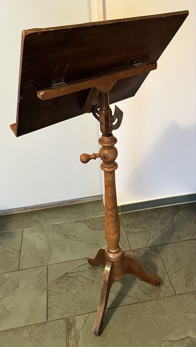 Cavalletti: Antique Wooden Music Stand Adjustable Height & Angle – Usato da Erlenbach ZH venduto da waage77 3