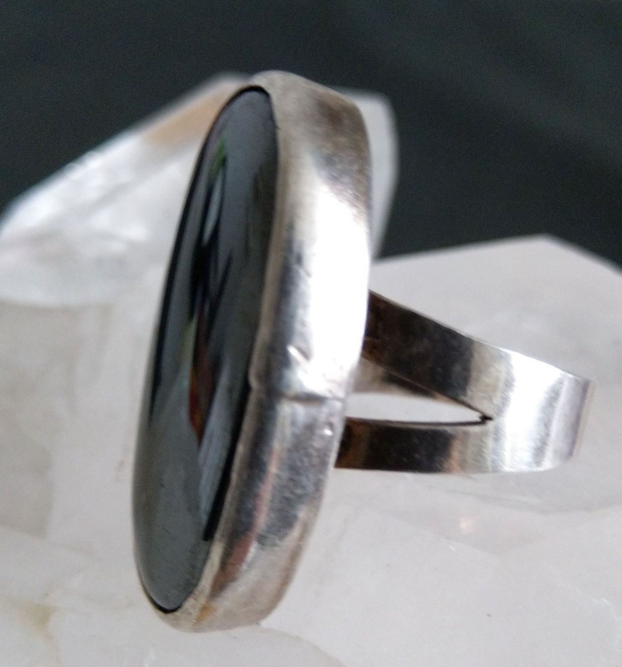 Anelli: RING MIT GROSSEM HÄMATIT IN 925 SILBER – Usato da Romanshorn venduto da Glitzer-Paradies 2