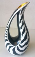 Vintage Zebra Porzellan-Vase, Pop-Art, signiert LP, 1958