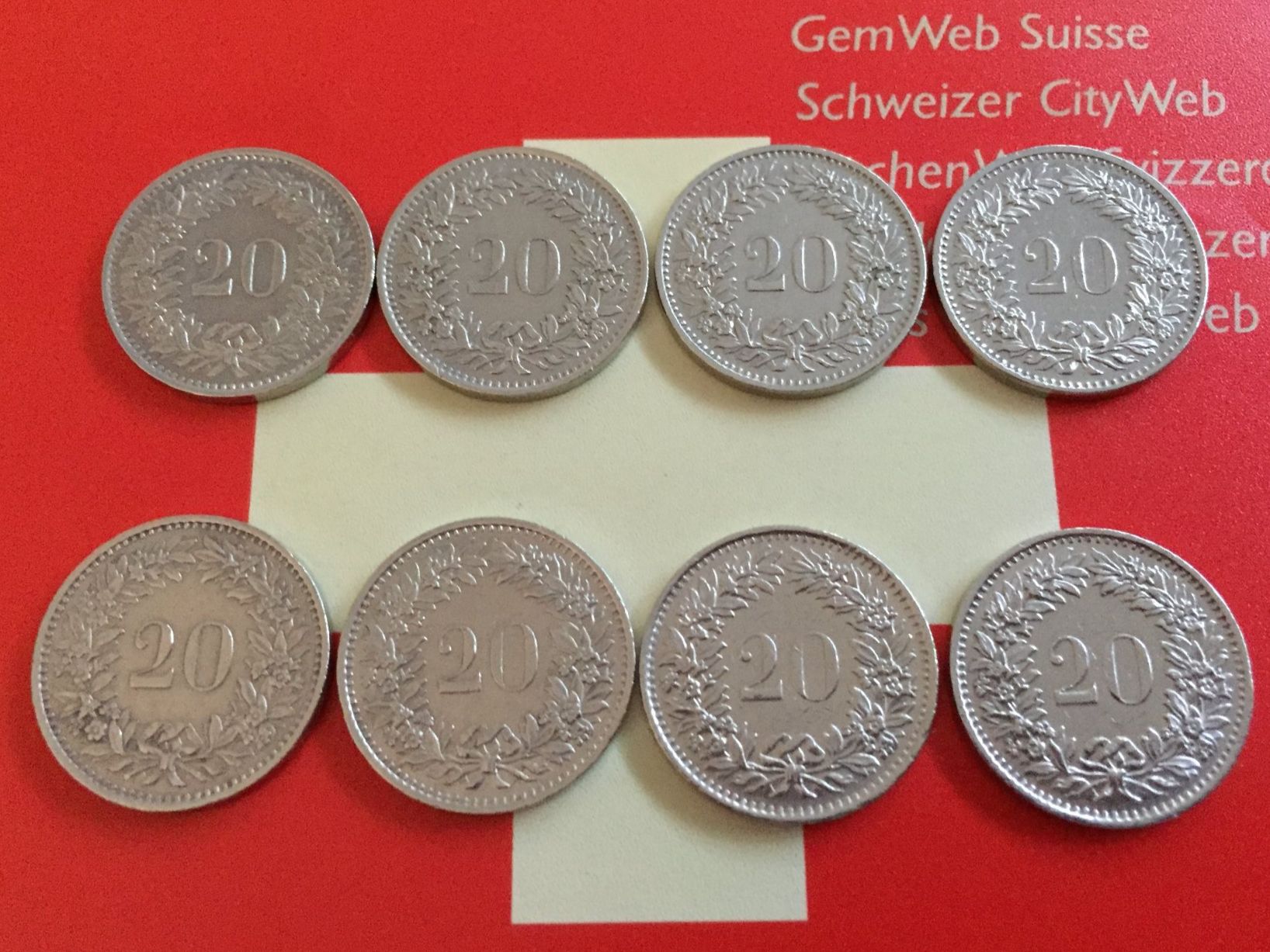Tutti le monete: 20 Rappen 1970 -79 komplett – Usato da Elsau venduto da herbybay 1