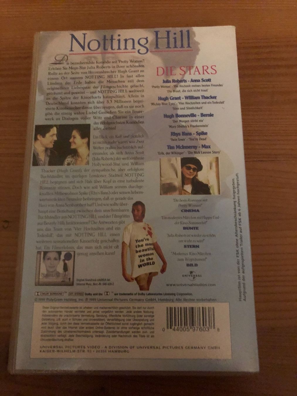 Tutti i VHS: Video "Notting Hill" – Usato da Hagendorn venduto da Teora66 1