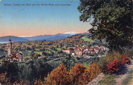 Astano mit Monte Rosa und Langensee, gelaufen um 1920