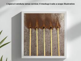 Bernard Aubertin - Dessin de feu auf Metall - 30 x 30 cm.