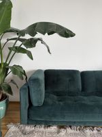 Elegantes Sofa in Tannengrün - sehr bequem!