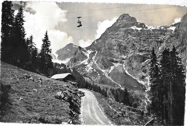 Cartoline postali: Melchsee Hotel Reinhard mit Gondelbahn – Usato da Olten venduto da clotaldi