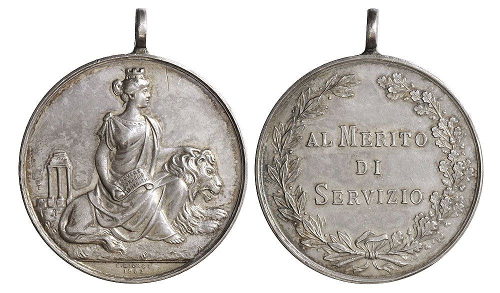Medaillen: Italien, Verdienstmedaille 1907 – Gebraucht aus Chiasso von Novamarketing
