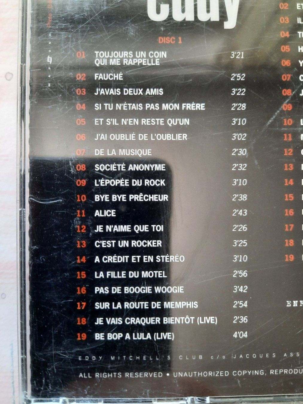 CDs: Cd Eddy Mitchell - Tout Eddy – D'occasion à Pully par bro_n52j 3