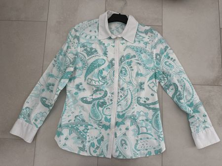 Damen Bluse weiss / grün