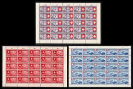 1939 Landesausstellung "deutsch" (Nr. 219-221) im Bogen **