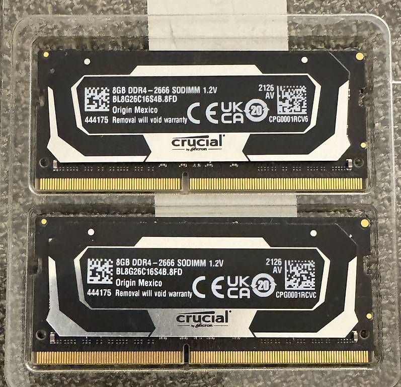 Crucial Memory / RAM: Crucial 2 x 8 GB DDR4 SO-DIMM – Gebraucht aus Volketswil von IT-Mac