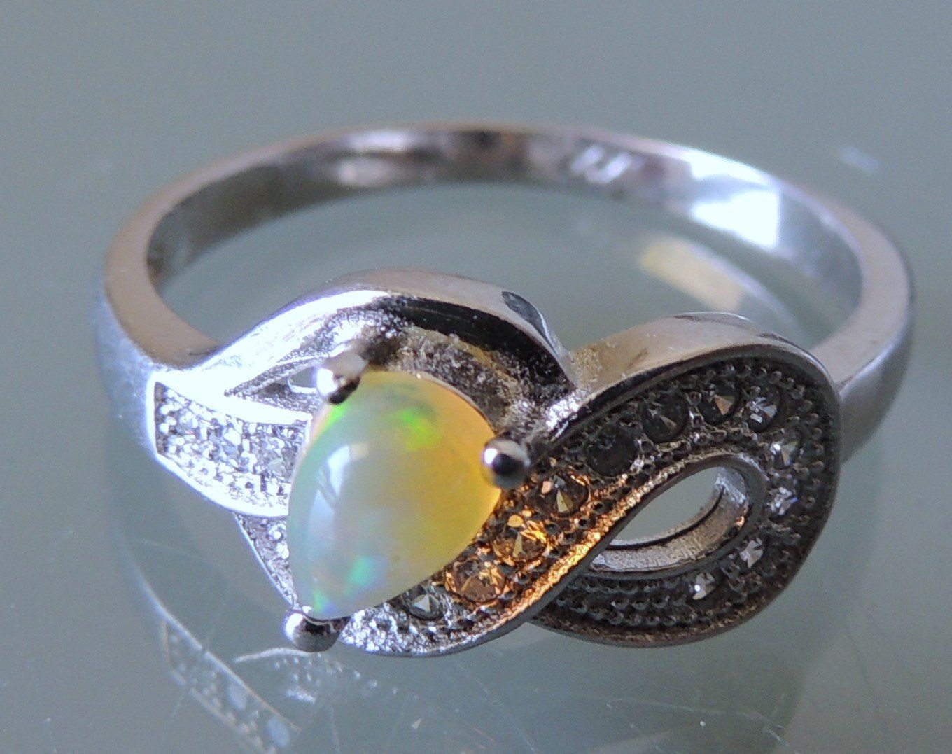 Anelli: Opal Silber 925 Fingerring Gr. 59 – Usato da Waldenburg venduto da schaller707 3
