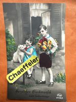 Alte Ansichtskarte, Kinder mit Katze und Blumenstrauss