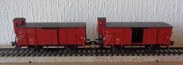 Fleischmann 5355, 2 Kleinviehwagen mit Bremserhaus, H0