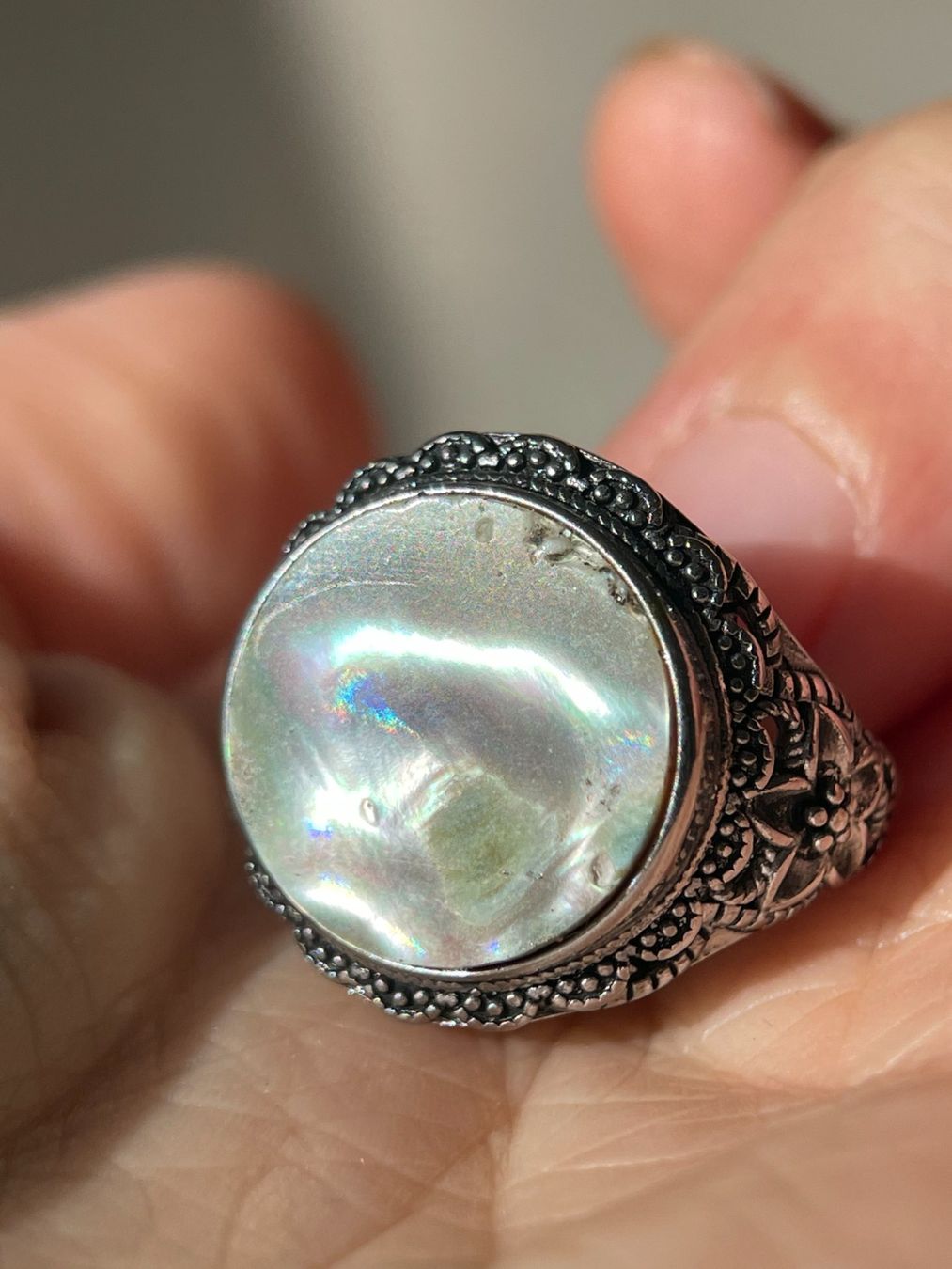 Anelli: Vintage-Ring mit Perlmutt Verstellbar – Nuovo e nell'imballaggio originale da Schiers venduto da sisikristall 5