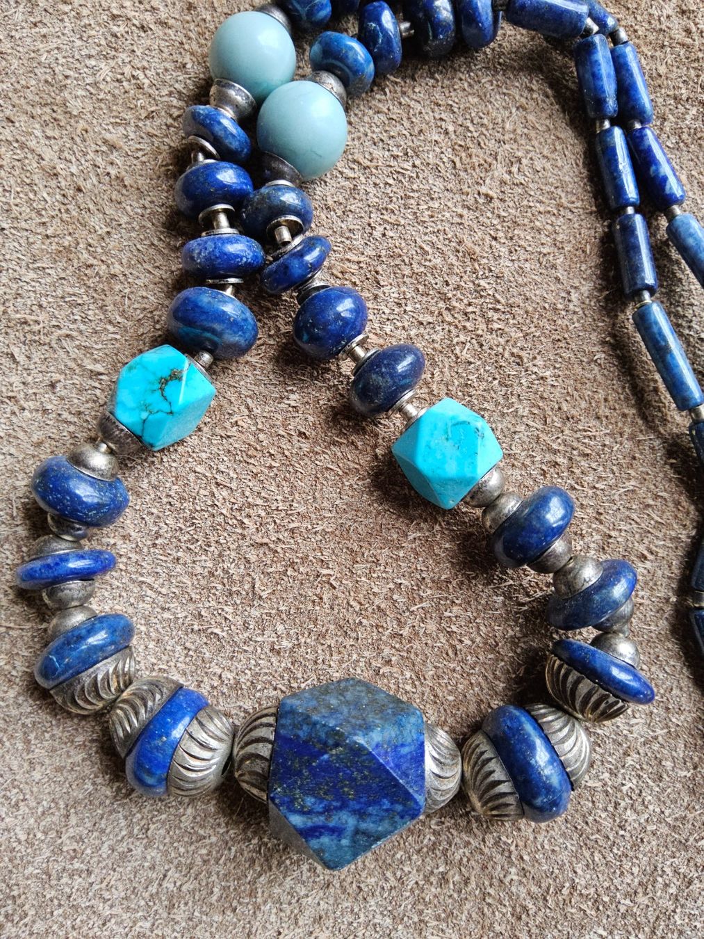 Ketten: Wunderschöne Türkis Lapislazuli Silber Halskette Collier – Gebraucht aus Zürich von SciTec