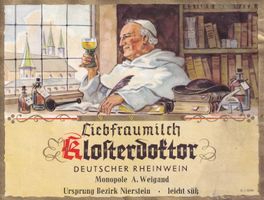 Etikette für Wein - Liebfraumilch Klosterdoktor /bd