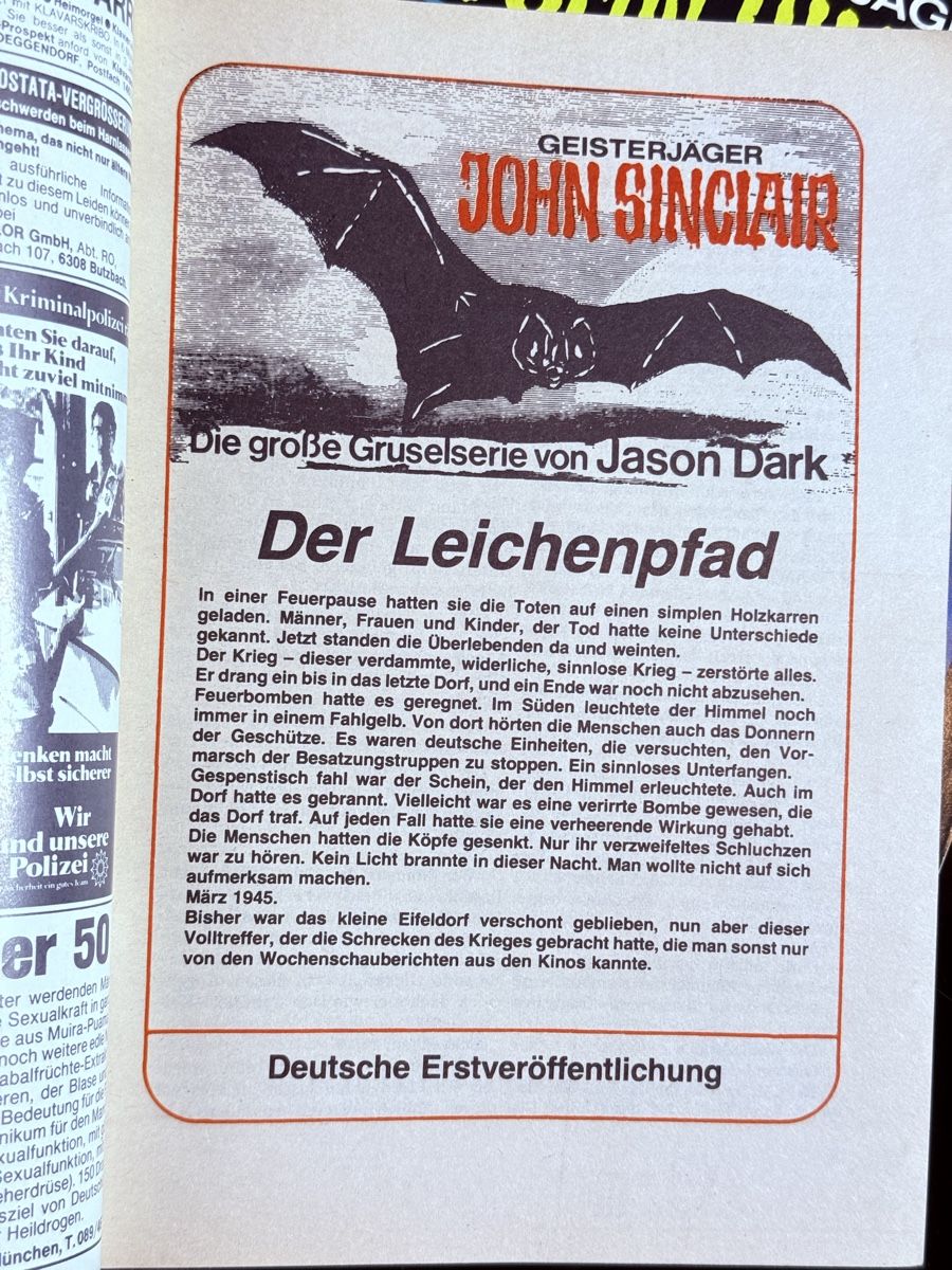 Libri: 8 John Sinclair Taschenbücher, TOP Zustand – Usato da Zuerich venduto da SonderArt-Wertgut 1
