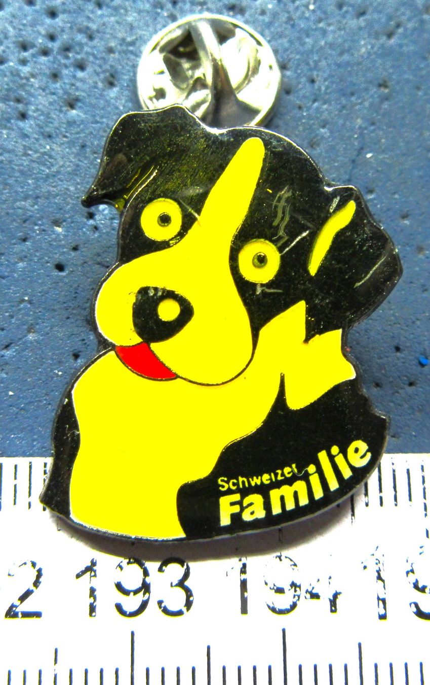 Swiss Placchette & Badge: HUND FAMILIE PIN – Usato da Ettingen venduto da Hausi4711