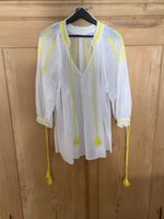 Zara Tunika Bluse, weiss/gelb, Gr. M, Sommer Must-Have!