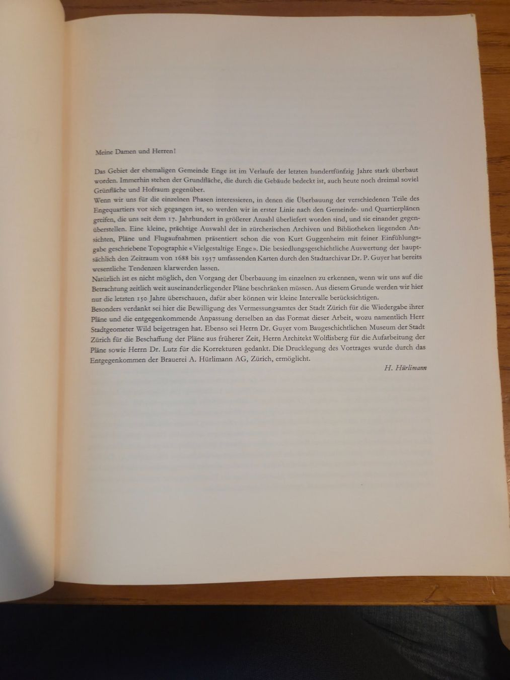 Libri: Hans Hürlimann: Entwicklung Gemeinde Enge 1964 – Usato da Aldesago venduto da lusuardi 4