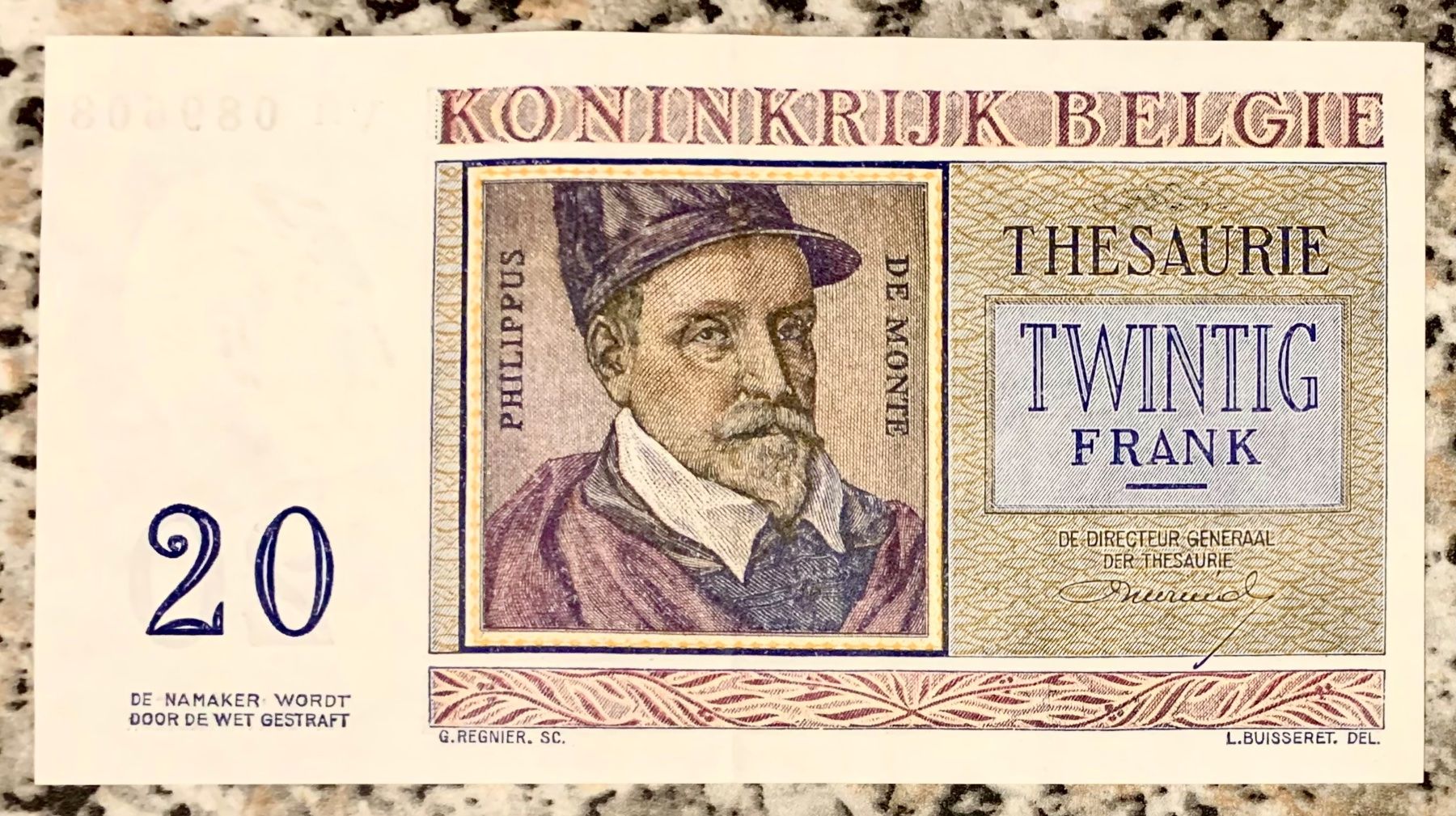 Banconote: 20 Francs Belgien 1956!!! – Usato da Oberentfelden venduto da NunoLouro 1